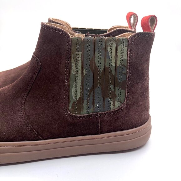 SIZE 6 Youth 39 Boys Mini Boden Brown Leather Green Camo Boots - Picture 8 of 10